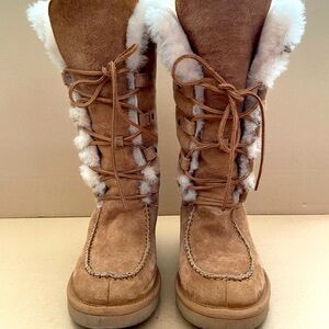 UGG Uptown Chestnut Tall Lace Up Boots 7